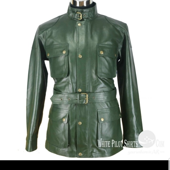 Green leather jacket - Picture 1 of 1